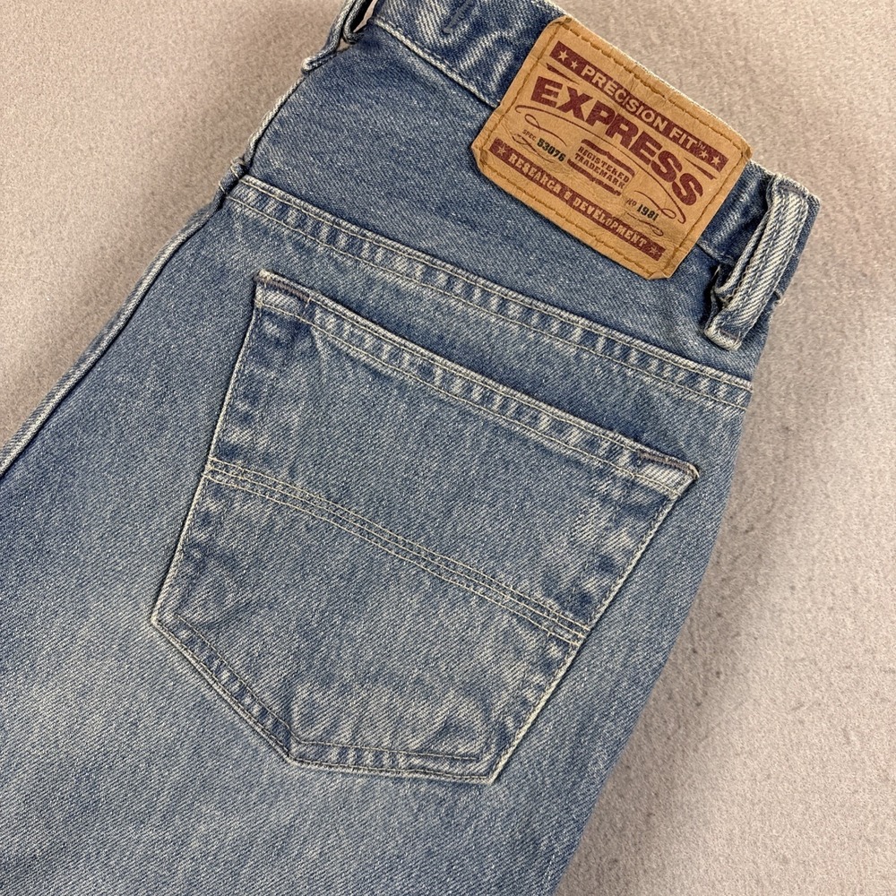 EXPRESS Precision‎ Fit Men's Blue Boot Cut Jeans 30x30 (30x26) Vintage 90's